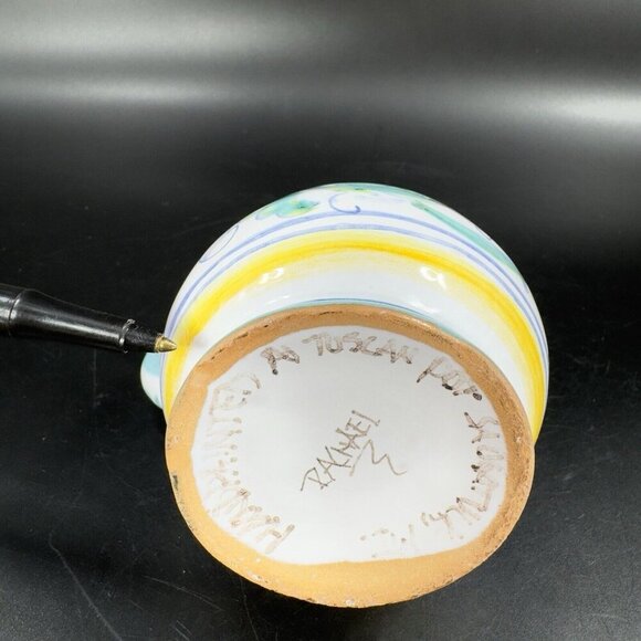 Hand Painted Italian Tuscan Pottery Small Pitcher Creamer Hand Crafted Italy VTG - Picture 6 of 15